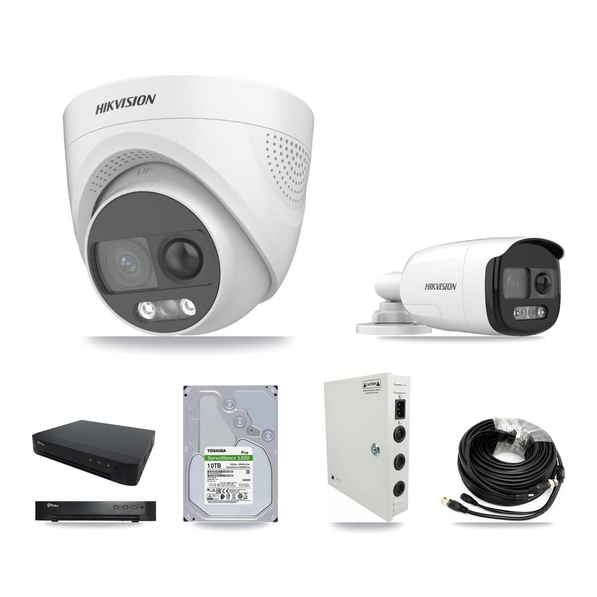 Hikvision & Prolux 16-Channel 5MP CCTV Kit — 1 DS-2CE12KF3T Bullet + 15 DS-2CE72KF3T Turret Cameras + 10TB Recording
