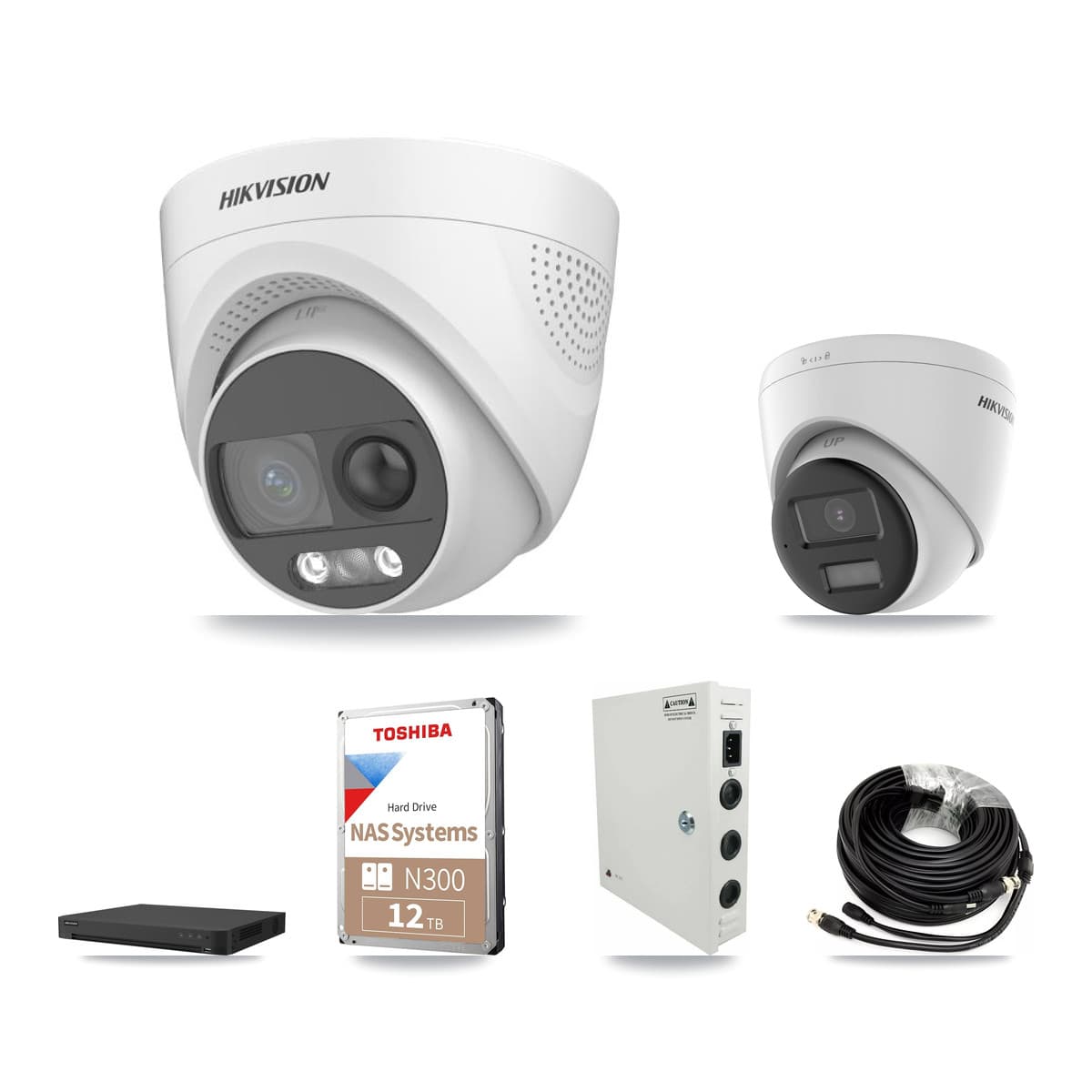 Hikvision 32-Channel 5MP CCTV Kit — 5 DS-2CE72KF3T + 5 DS-2CE78K0T Turret Cameras + 12TB Recording - Image 1