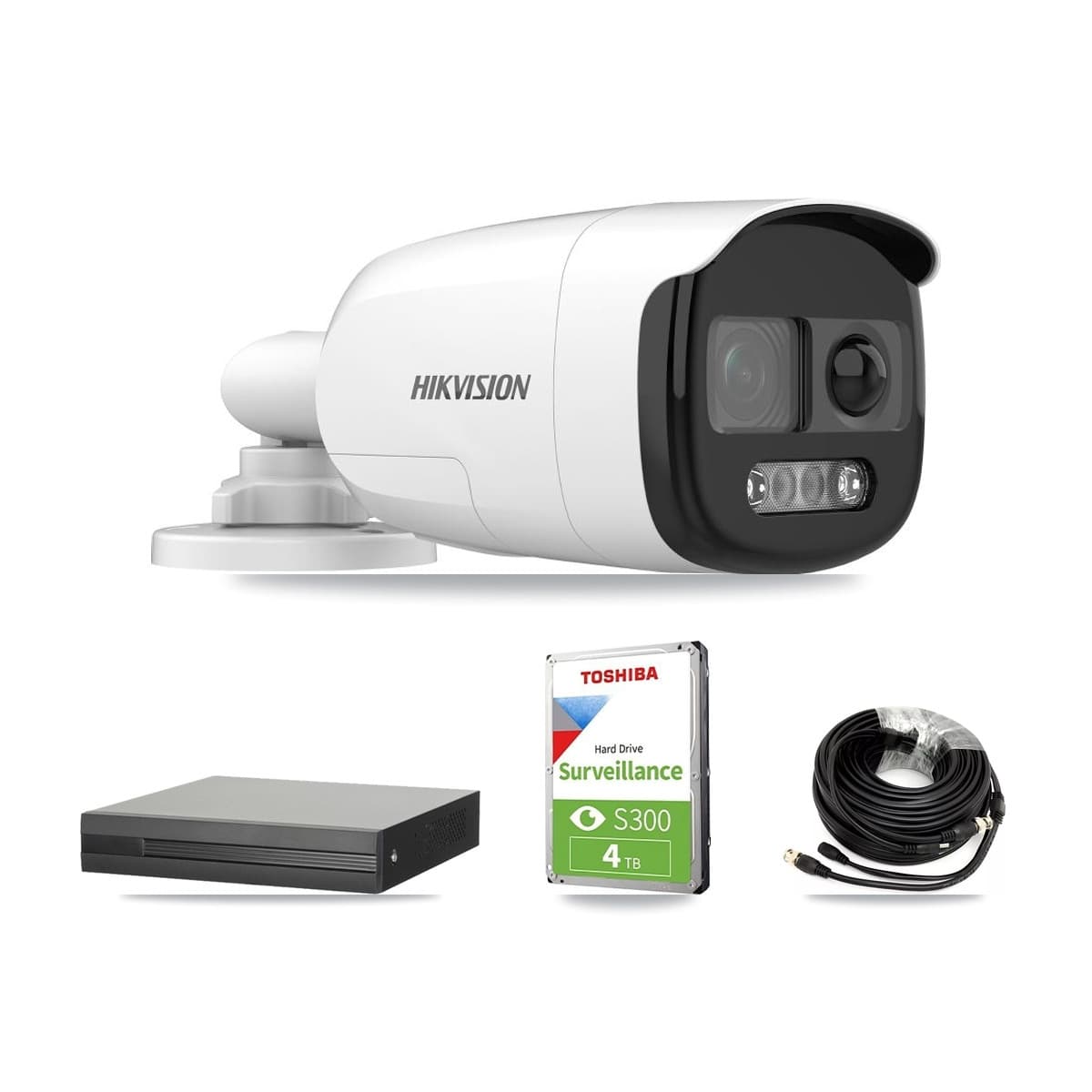 Hikvision 16-Channel 5MP CCTV Kit — 3 DS-2CE12KF3T Bullet Cameras + 4TB Recording (XVR-3116HS Recorder) - Image 1