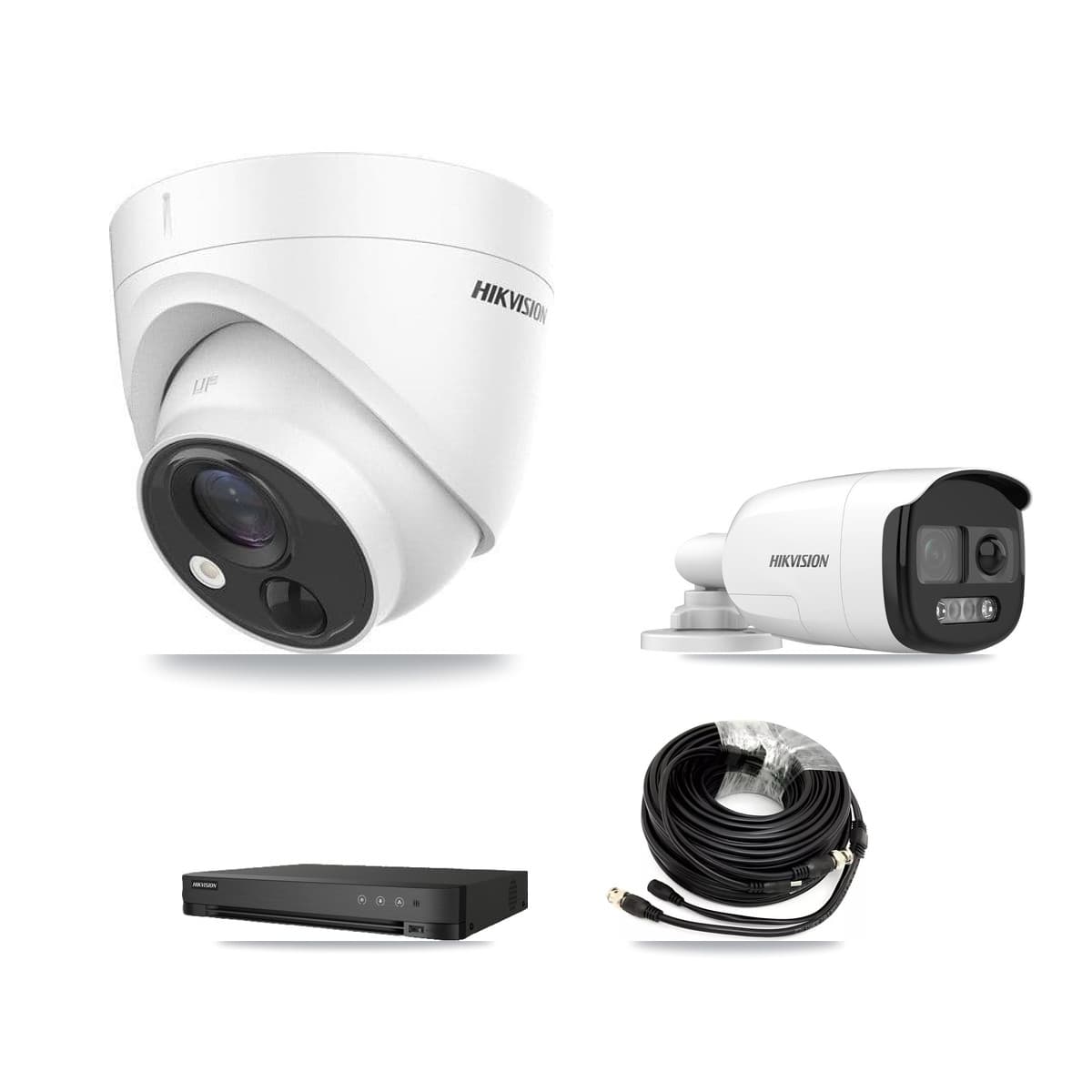 Hikvision 8-Channel 5MP CCTV Kit — 1 DS-2CE12KF3T Bullet + 5 DS-2CE71H0T Turret Cameras + 8TB Recording (IDS-7208HQHI Recorder)