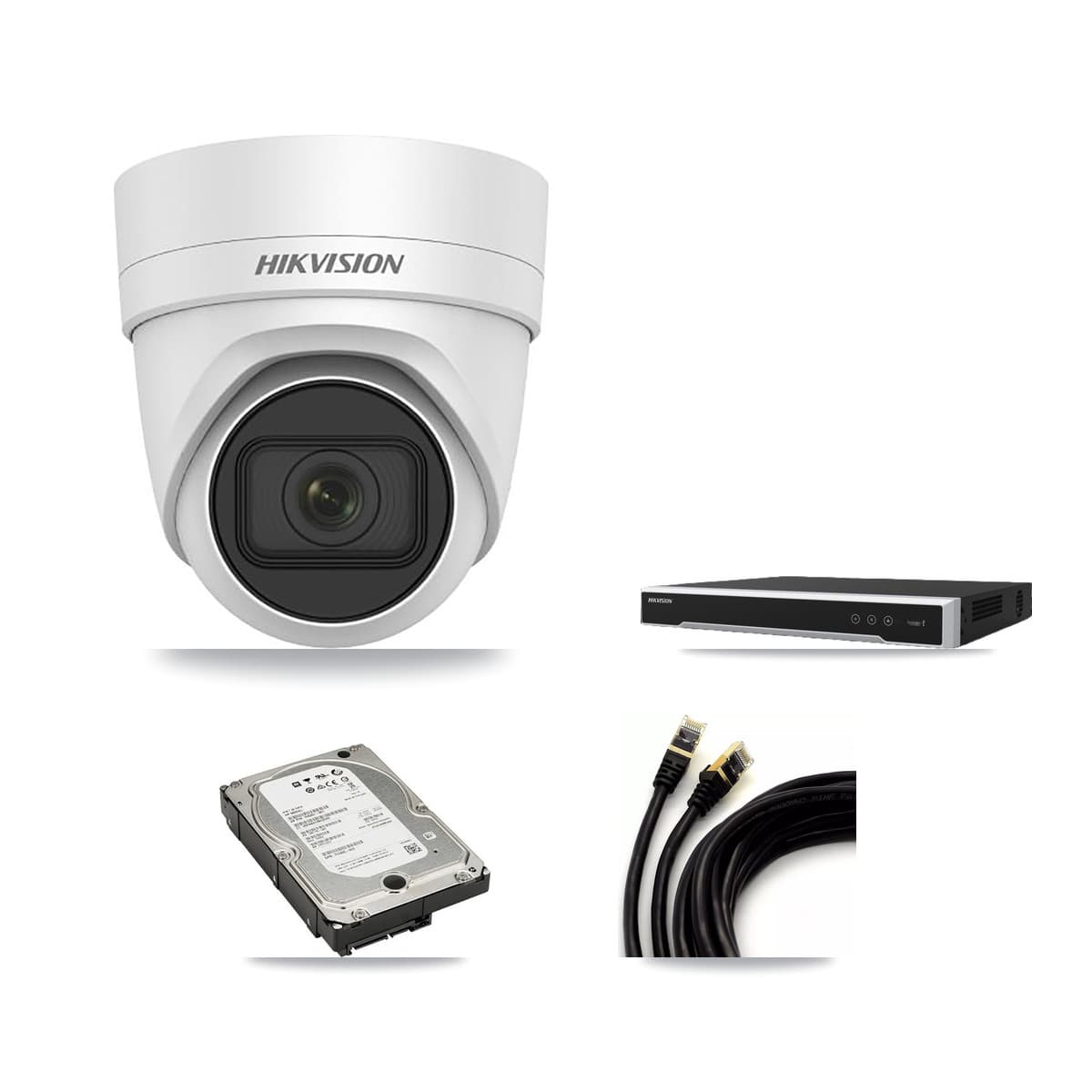 Hikvision 16-Channel 4K CCTV Kit — 2 DS-2CD2H83G0 Turret Cameras + 5TB Recording - Image 1