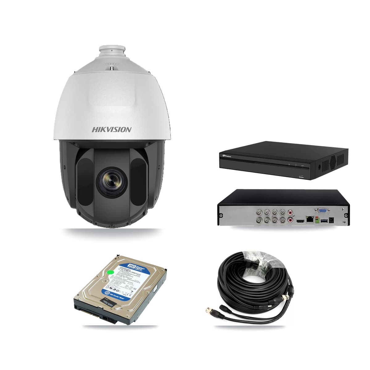 Hikvision & Prolux 8-Channel 2MP CCTV Kit — 1 DS-2AE5225TI PTZ Camera + 500GB Recording (PXD-5108HS Recorder) - Image 1