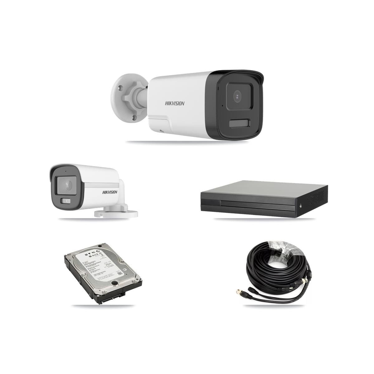 Hikvision 4-Channel 5MP CCTV Kit — 1 DS-2CE12KF0T + 3 DS-2CE17K0T Bullet Cameras + 5TB Recording (XVR-3104HS Recorder) - Image 1