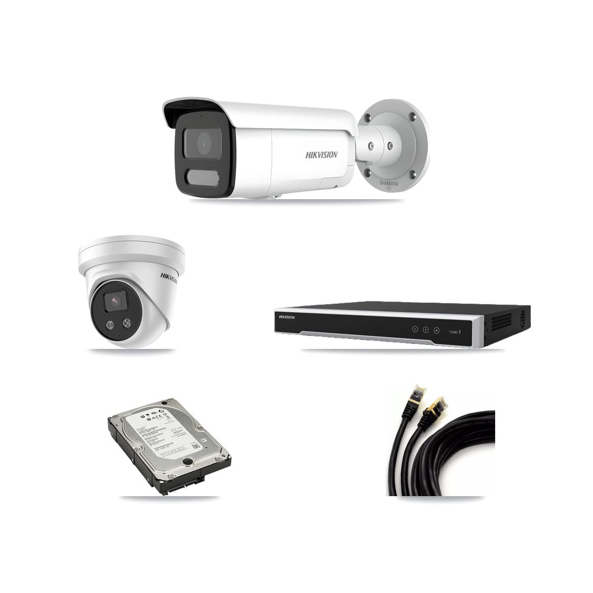 Hikvision 16-Channel 4MP – 5MP CCTV Kit — 2 4MP Bullet + 2 5MP Turret Cameras + 5TB Recording - Image 1