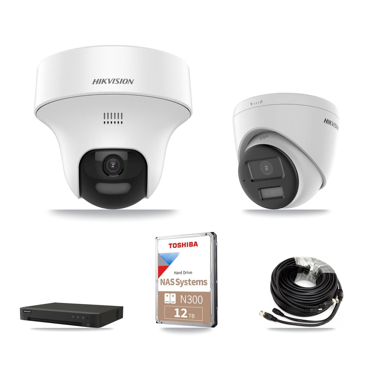 Hikvision 8-Channel 5MP – 4K CCTV Kit — 3 5MP + 3 4K Turret Cameras + 12TB Recording - Image 1