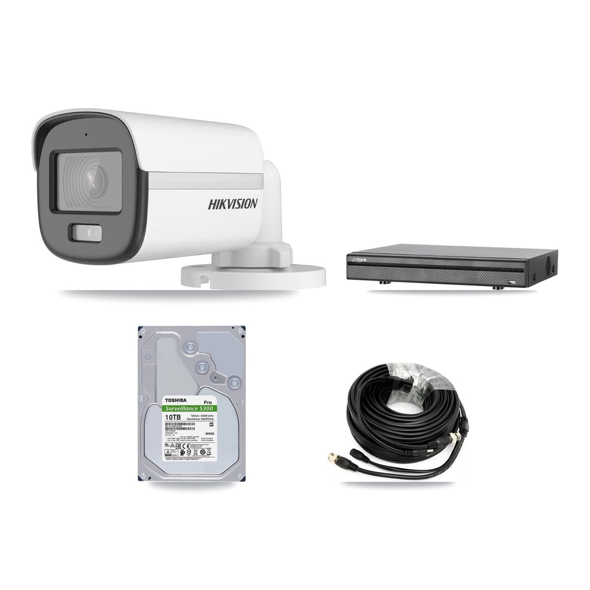Hikvision & Dahua 8-Channel 5MP CCTV Kit — 8 DS-2CE12KF0T Bullet Cameras + 10TB Recording (DH-XVR5108H Recorder) - Image 1