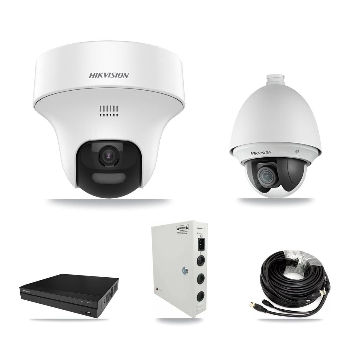 Hikvision & Prolux 8-Channel 2MP – 5MP CCTV Kit — 1 DS-2AE4225T 2MP PTZ + 5 DS-2CE70K0T 5MP Turret Cameras + 8TB Recording - Image 1