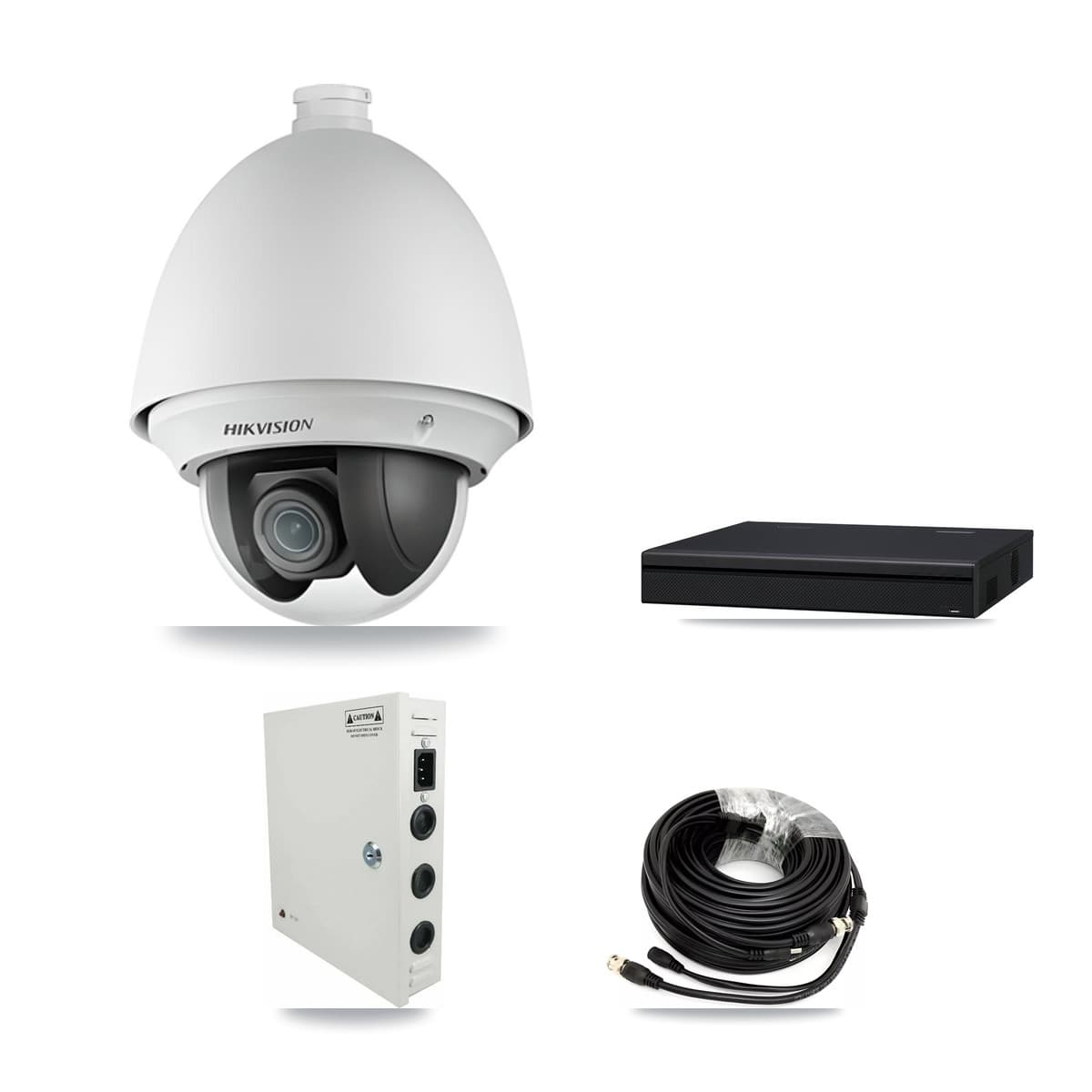Hikvision 8-Channel 2MP CCTV Kit — 4 DS-2AE4225T PTZ Cameras + 3TB Recording (XVR-3108AD Recorder)