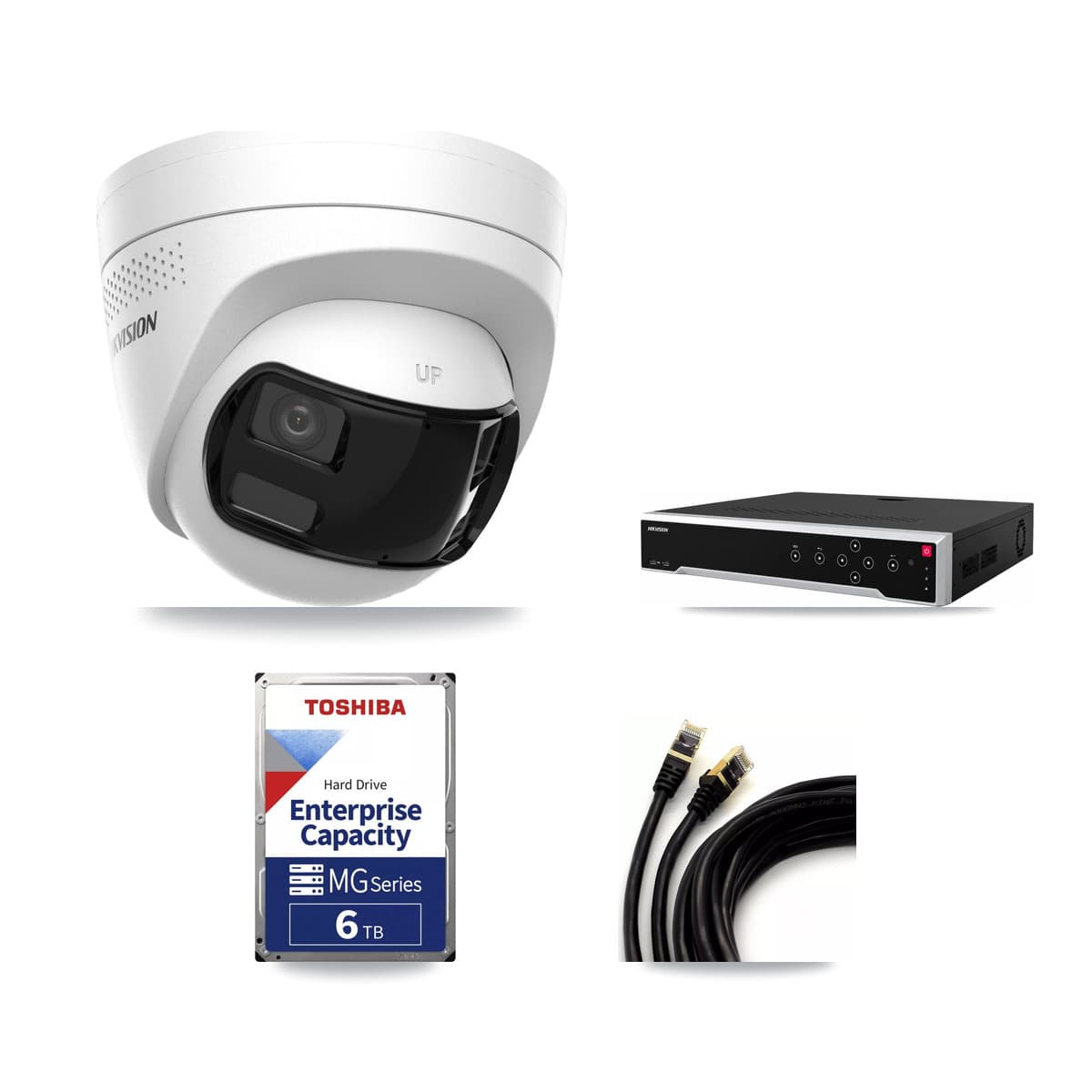 Hikvision 32-Channel 4K CCTV Kit — 7 DS-2CD1383G2P Turret Cameras + 3× 6TB Recording - Image 1