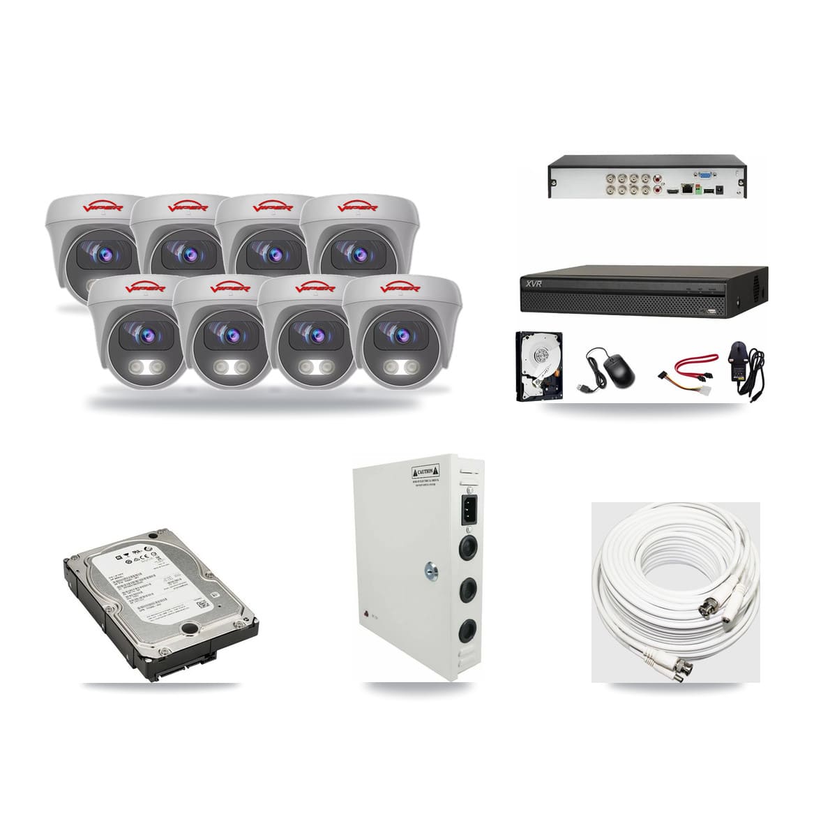 Dahua 8-channel CCTV kit: 8 cameras (8× 5MP Camera), 5TB hard drive