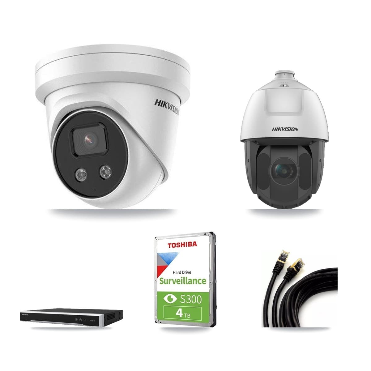 Hikvision 8-Channel 2MP – 5MP CCTV Kit — 2 5MP Turret + 1 2MP PTZ Cameras + 4TB Recording - Image 1