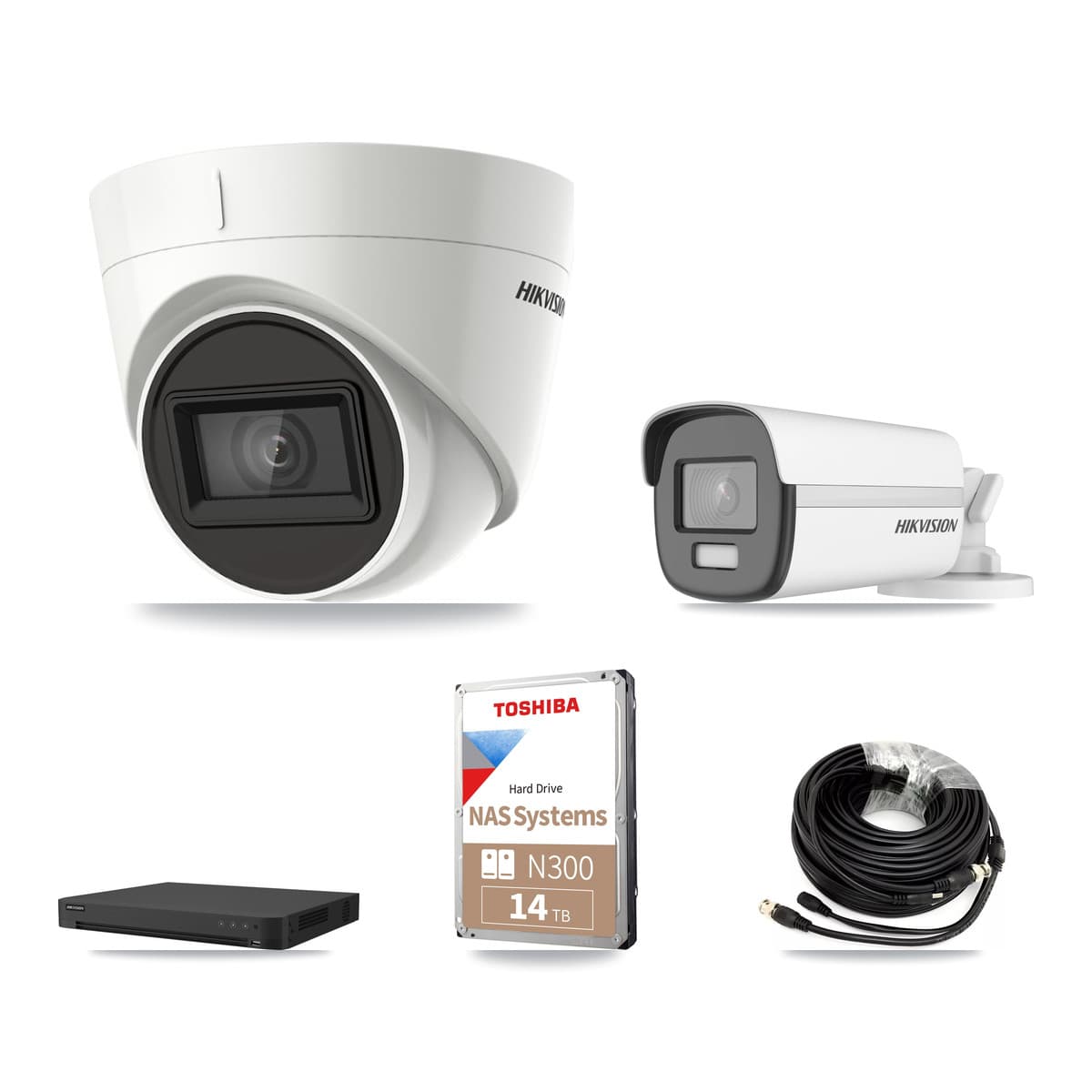 Hikvision 16-Channel 4K CCTV Kit — 1 DS-2CE12UF3T Bullet + 4 DS-2CE78U1T Turret Cameras + 14TB Recording