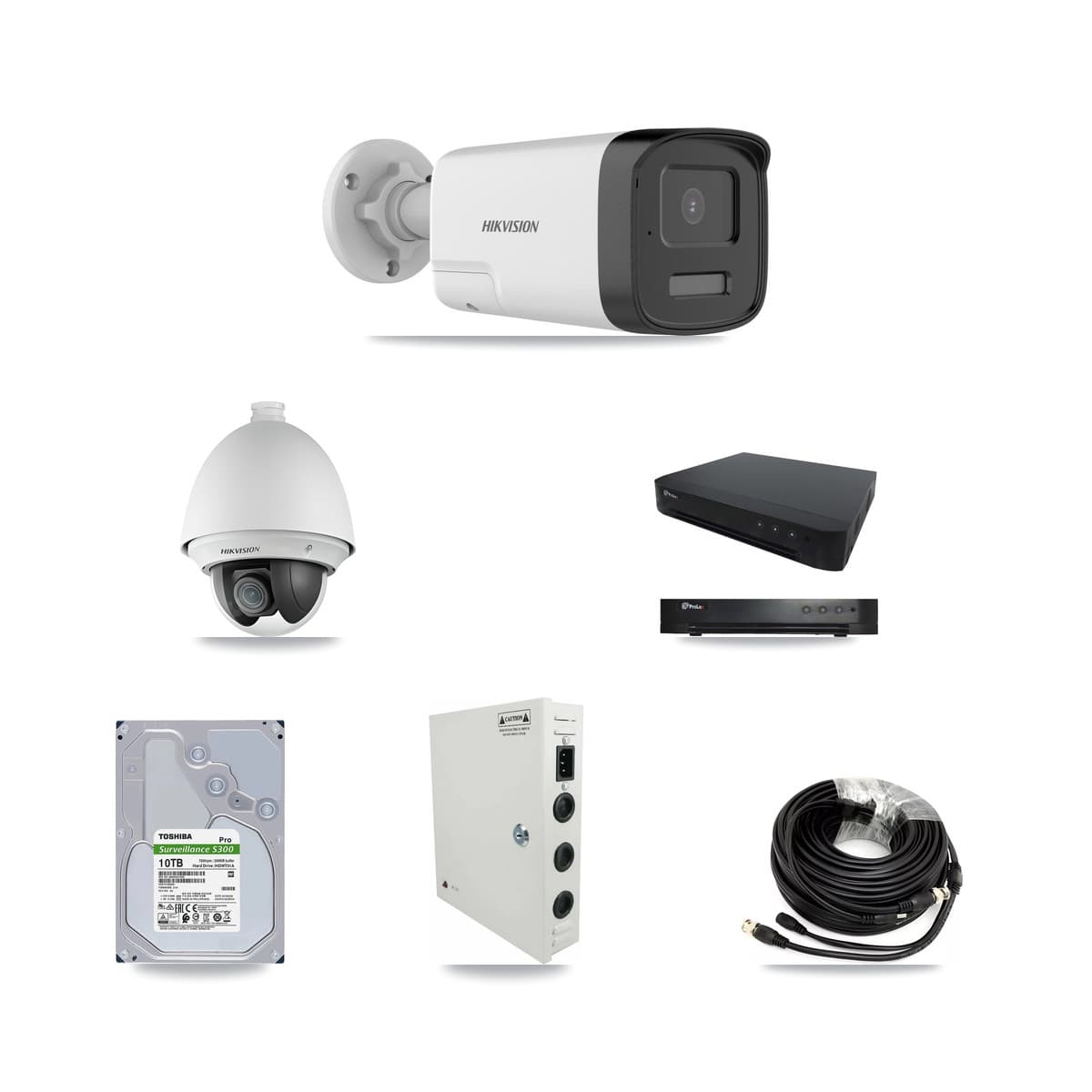 Hikvision & Prolux 16-Channel 2MP – 5MP CCTV Kit — 5 2MP PTZ + 10 5MP Bullet Cameras + 10TB Recording - Image 1
