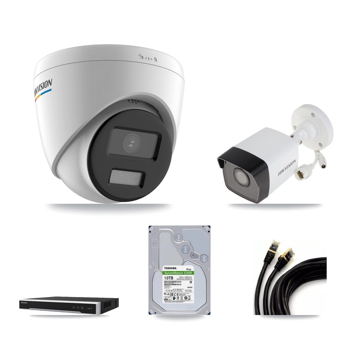 Hikvision 16-Channel 2MP – 5MP CCTV Kit — 1 5MP Bullet + 13 2MP Turret Cameras + 10TB Recording - Image 1