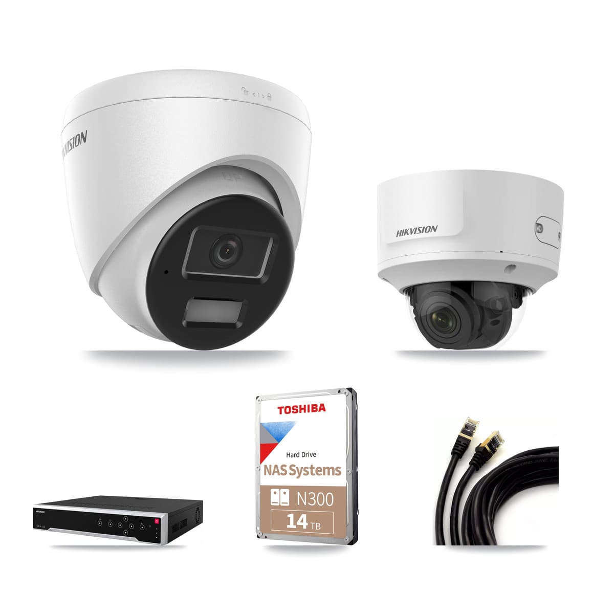 Hikvision 32-Channel 2MP – 4MP CCTV Kit — 11 4MP Turret + 1 2MP Dome Cameras + 14TB Recording - Image 1