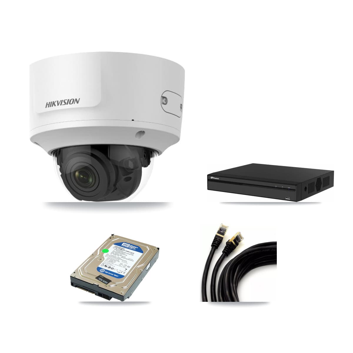 Hikvision & Prolux 4-Channel 2MP CCTV Kit — 2 Dome Cameras + 500GB Recording