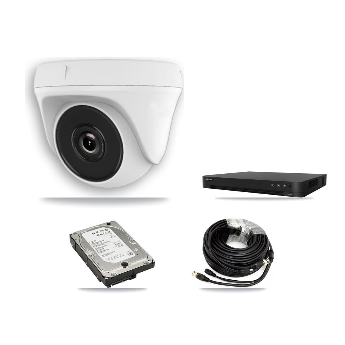 Hikvision 16-Channel 2MP CCTV Kit — 8 White Dome Cameras + 5TB Recording