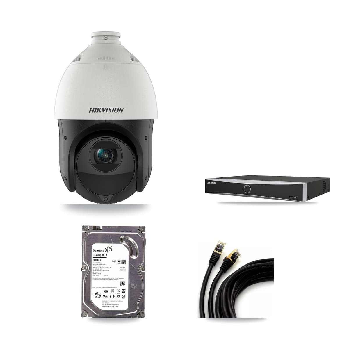 Hikvision 4-Channel 4MP CCTV Kit — 1 DS-2DE4425IW PTZ Camera + 2TB Recording