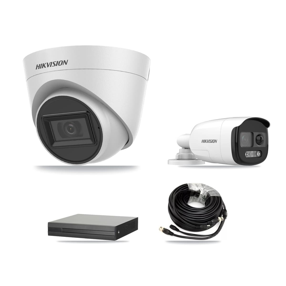Hikvision 16-Channel 5MP CCTV Kit — 2 Bullet + 4 White Turret Cameras + 8TB Recording (XVR-3116HS Recorder) - Image 1