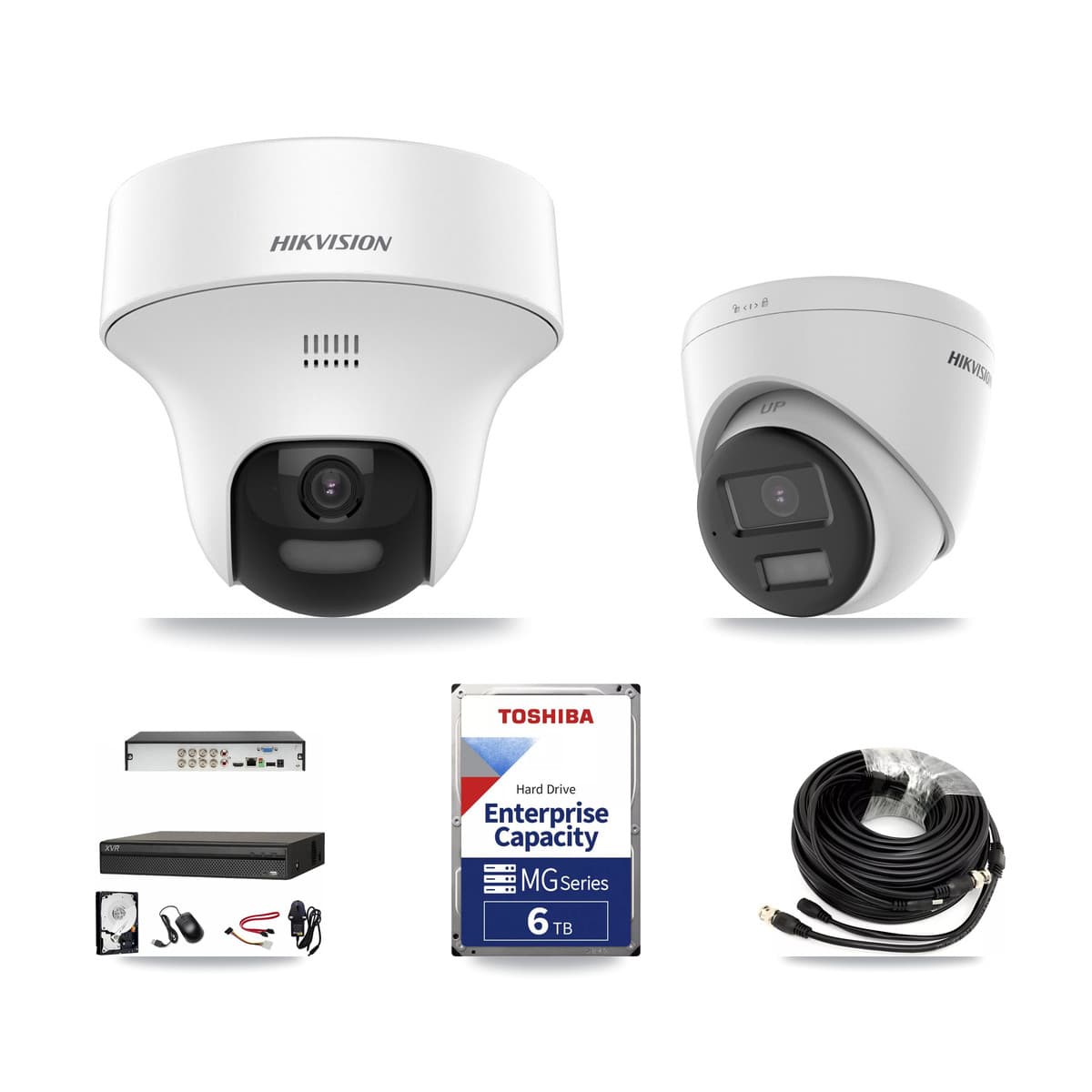 Hikvision & Dahua 8-Channel 5MP – 4K CCTV Kit — 3 DS-2CE70K0T 5MP + 1 DS-2CE78U0T 4K Turret Cameras + 6TB Recording - Image 1