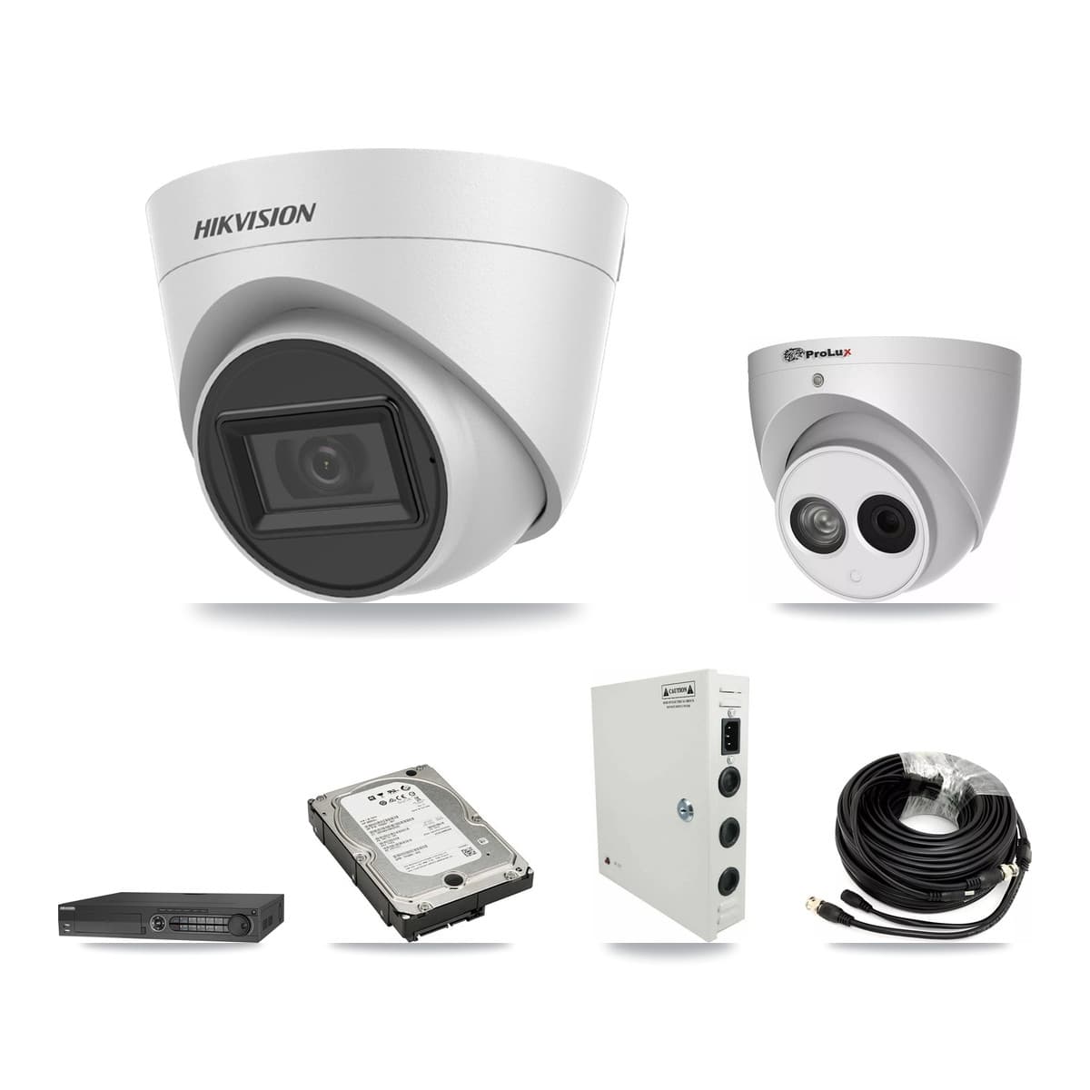 Hikvision & Prolux 32-Channel 4MP – 5MP CCTV Kit — 10 White 5MP + 1 4MP Turret Cameras + 3× 5TB Recording - Image 1