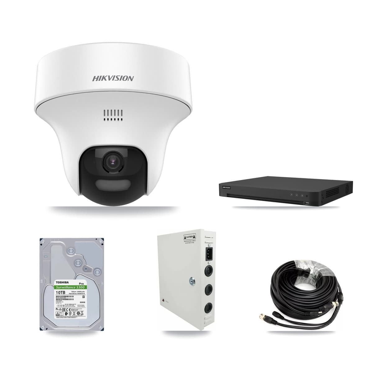 Hikvision 16-Channel 5MP CCTV Kit — 16 DS-2CE70K0T Turret Cameras + 2× 10TB Recording