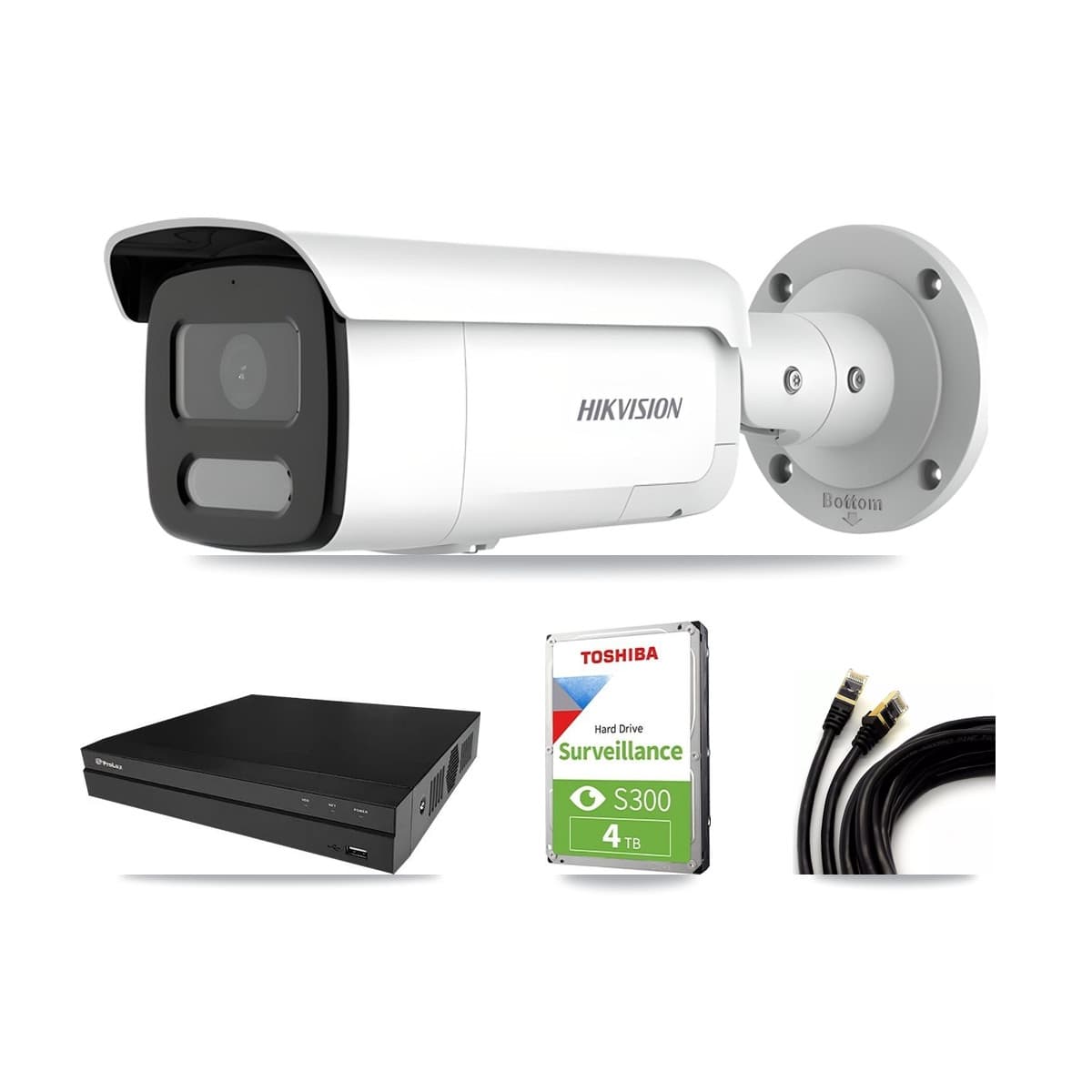 Hikvision & Prolux 8-Channel 4MP CCTV Kit — 4 Bullet Cameras + 4TB Recording