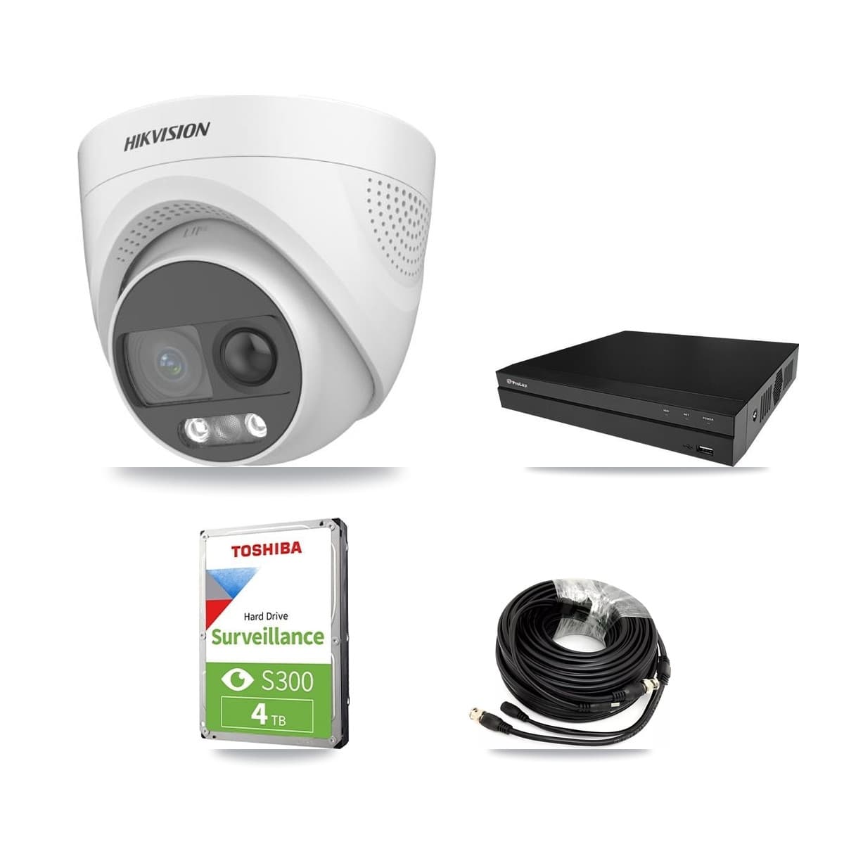 Hikvision & Prolux 8-Channel 5MP CCTV Kit — 3 DS-2CE72KF3T Turret Cameras + 4TB Recording (PXD-5208AN Recorder) - Image 1