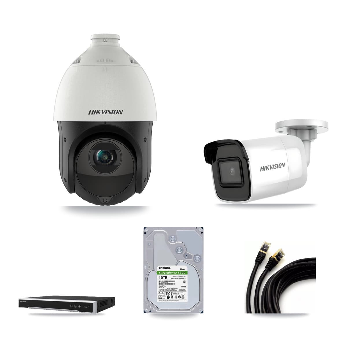 Hikvision 16-Channel 4MP – 4K CCTV Kit — 1 4K Bullet + 14 4MP PTZ Cameras + 2× 10TB Recording - Image 1