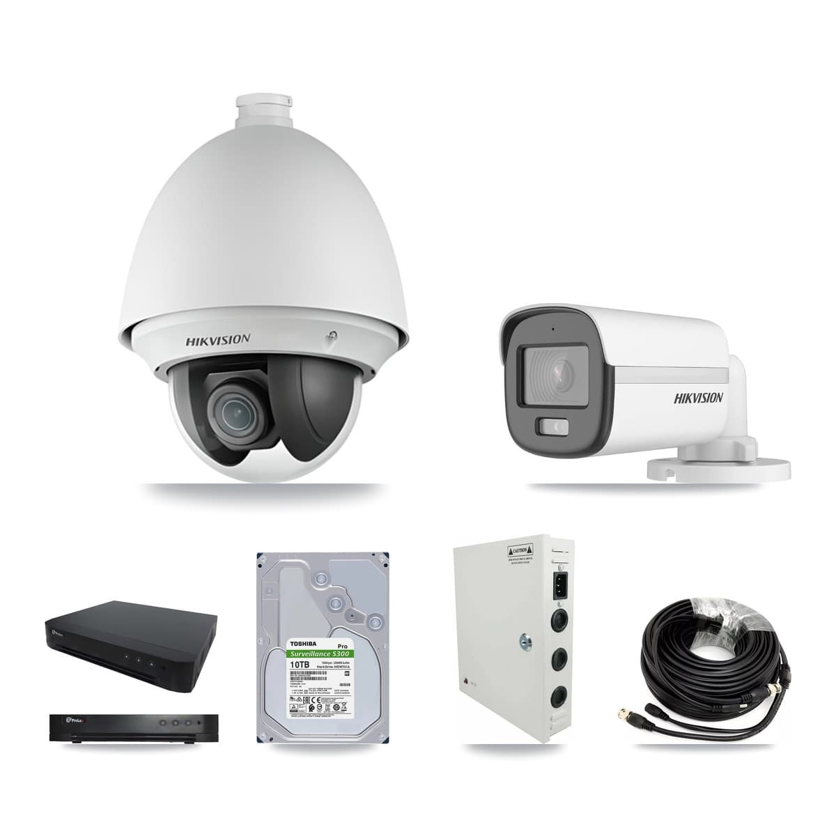 Hikvision & Prolux 16-Channel 2MP – 5MP CCTV Kit — 12 2MP PTZ + 1 5MP Bullet Cameras + 10TB Recording - Image 1