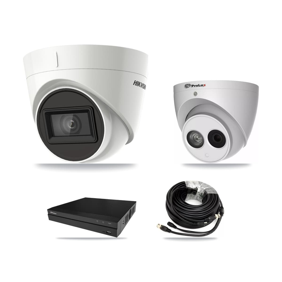 Hikvision & Prolux 8-Channel 4MP – 4K CCTV Kit — 6 DS-2CE78U1T 4K + 1 PXC-612C4W-A 4MP Turret Cameras + 2× 8TB Recording