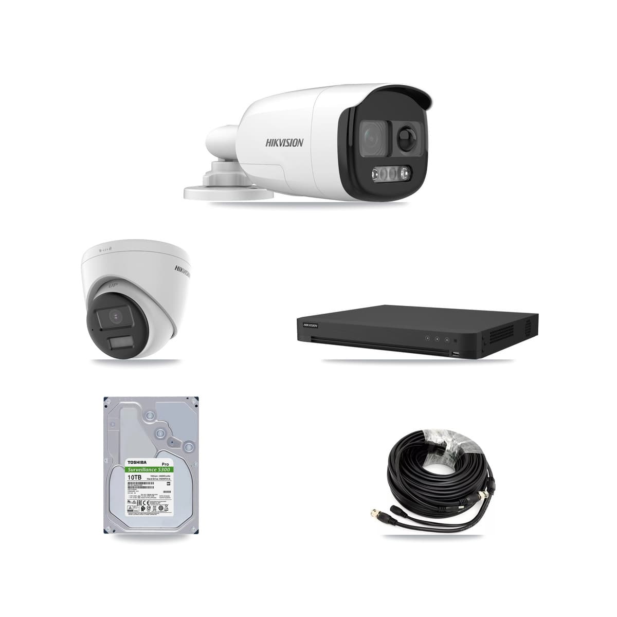 Hikvision 16-Channel 5MP – 4K CCTV Kit — 4 DS-2CE12KF3T 5MP Bullet + 2 DS-2CE78U0T 4K Turret Cameras + 10TB Recording