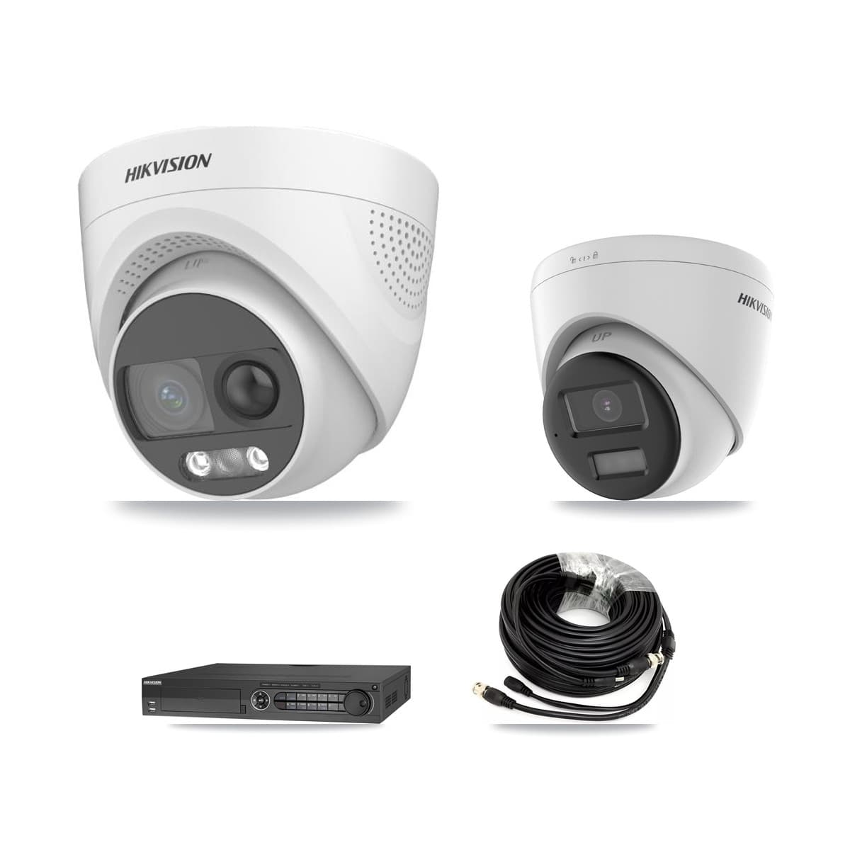 Hikvision 32-Channel 5MP CCTV Kit — 4 DS-2CE72KF3T + 2 DS-2CE78K0T Turret Cameras + 8TB Recording (DS-7332HQHI Recorder) - Image 1