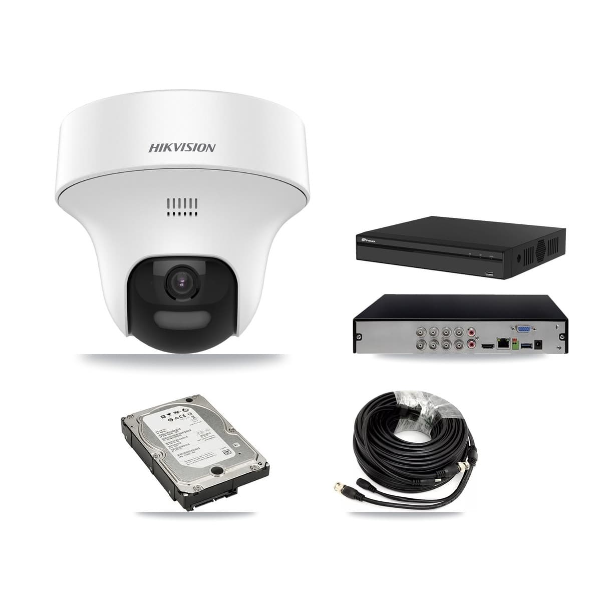 Hikvision & Prolux 8-Channel 5MP CCTV Kit — 4 DS-2CE70K0T Turret Cameras + 5TB Recording - Image 1