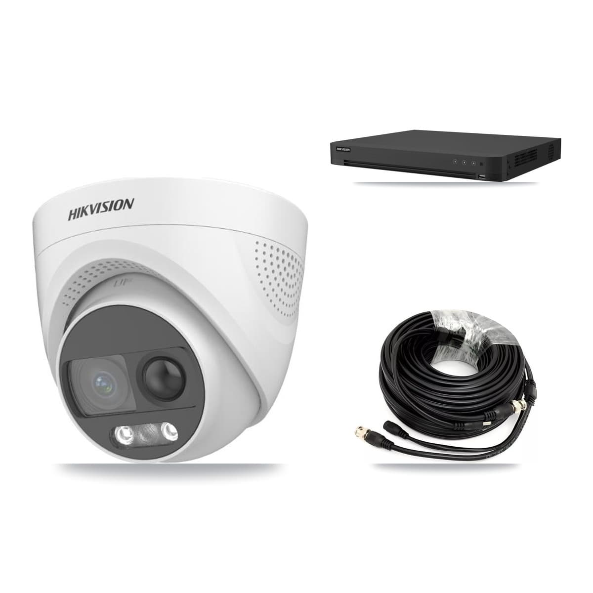 Hikvision 16-Channel 5MP CCTV Kit — 2 DS-2CE72KF3T Turret Cameras + 3TB Recording (IDS-7216HUHI Recorder) - Image 1