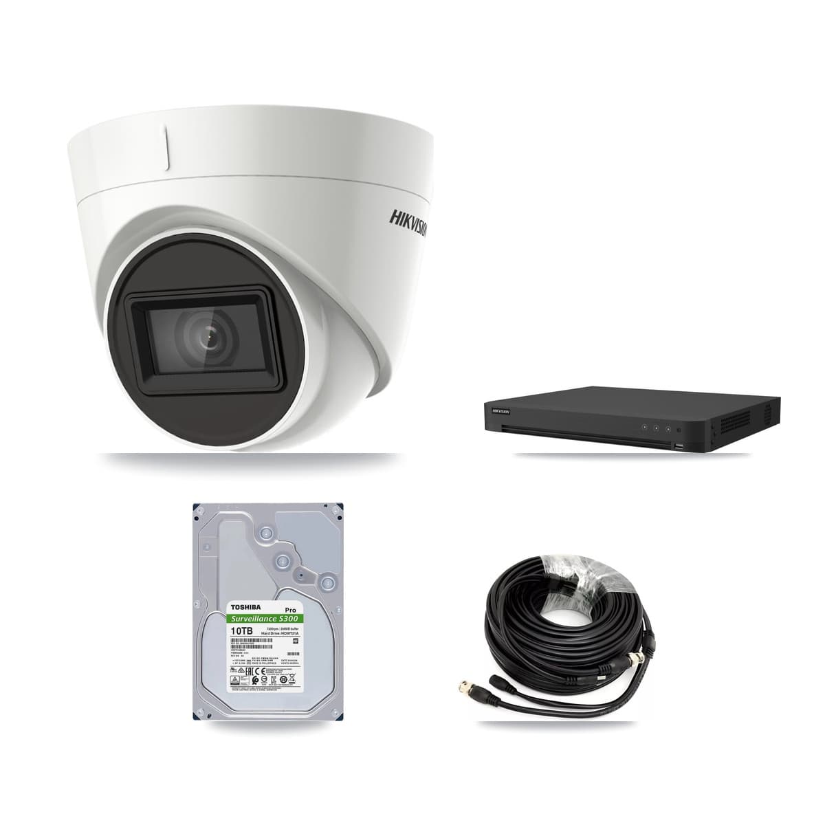 Hikvision 16-Channel 4K CCTV Kit — 8 DS-2CE78U1T Turret Cameras + 2× 10TB Recording