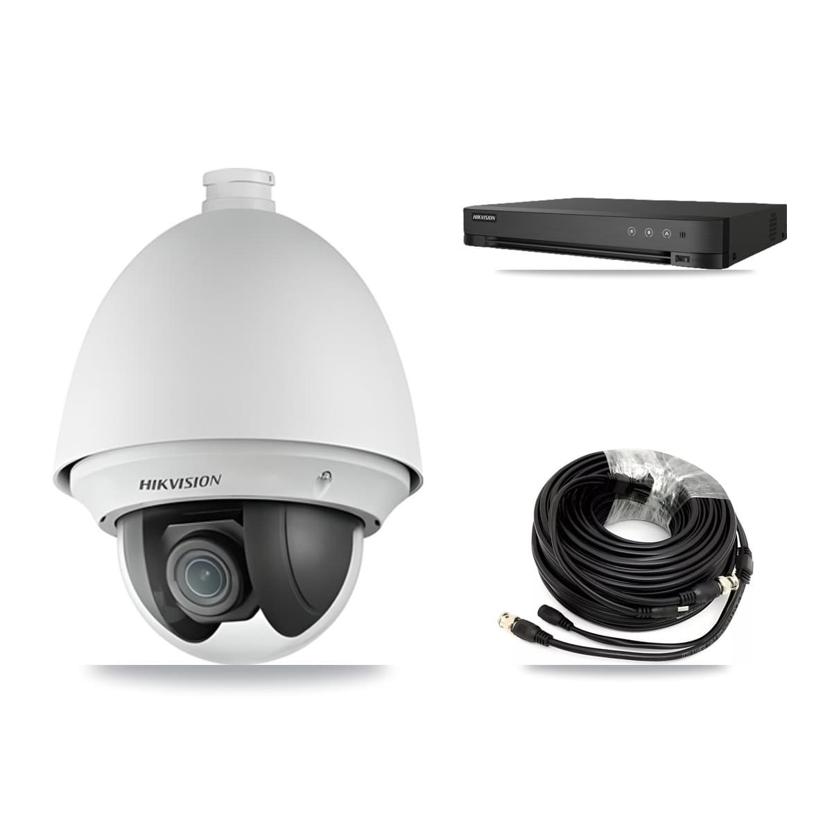 Hikvision 4-Channel 2MP CCTV Kit — 2 PTZ Cameras + 3TB Recording (DS-7204HGHI Recorder)
