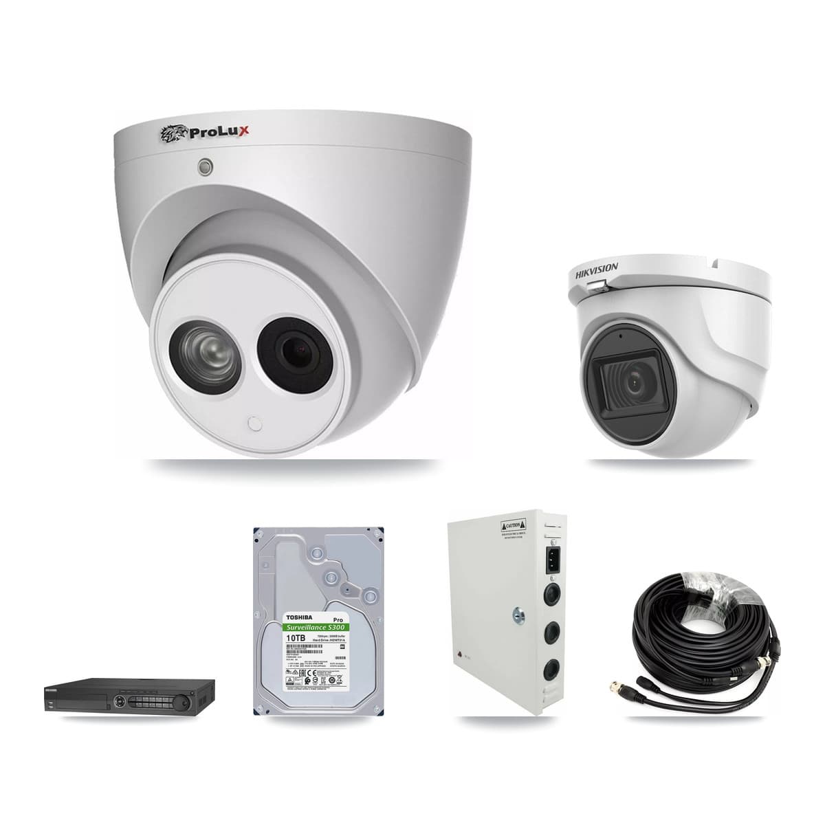 Hikvision & Prolux 32-Channel 4MP – 5MP CCTV Kit — 9 5MP + 19 4MP Turret Cameras + 4× 10TB Recording - Image 1