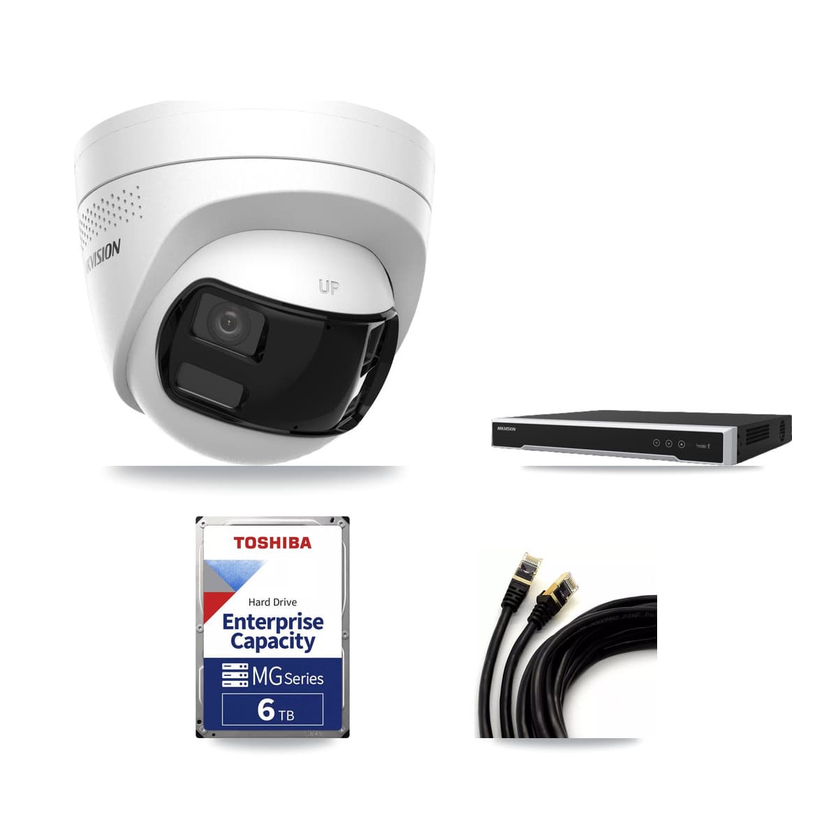 Hikvision 8-Channel 4K CCTV Kit — 2 DS-2CD1383G2P Turret Cameras + 6TB Recording - Image 1