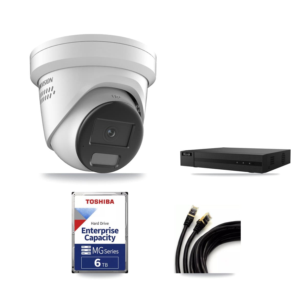Hikvision & HiLook 8-Channel 4K CCTV Kit — 5 DS-2CD2387G2H Turret Cameras + 6TB Recording - Image 1