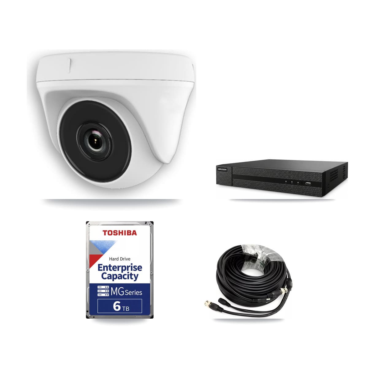 8-Channel 2MP CCTV Kit — 6 Dome Cameras + 6TB Recording