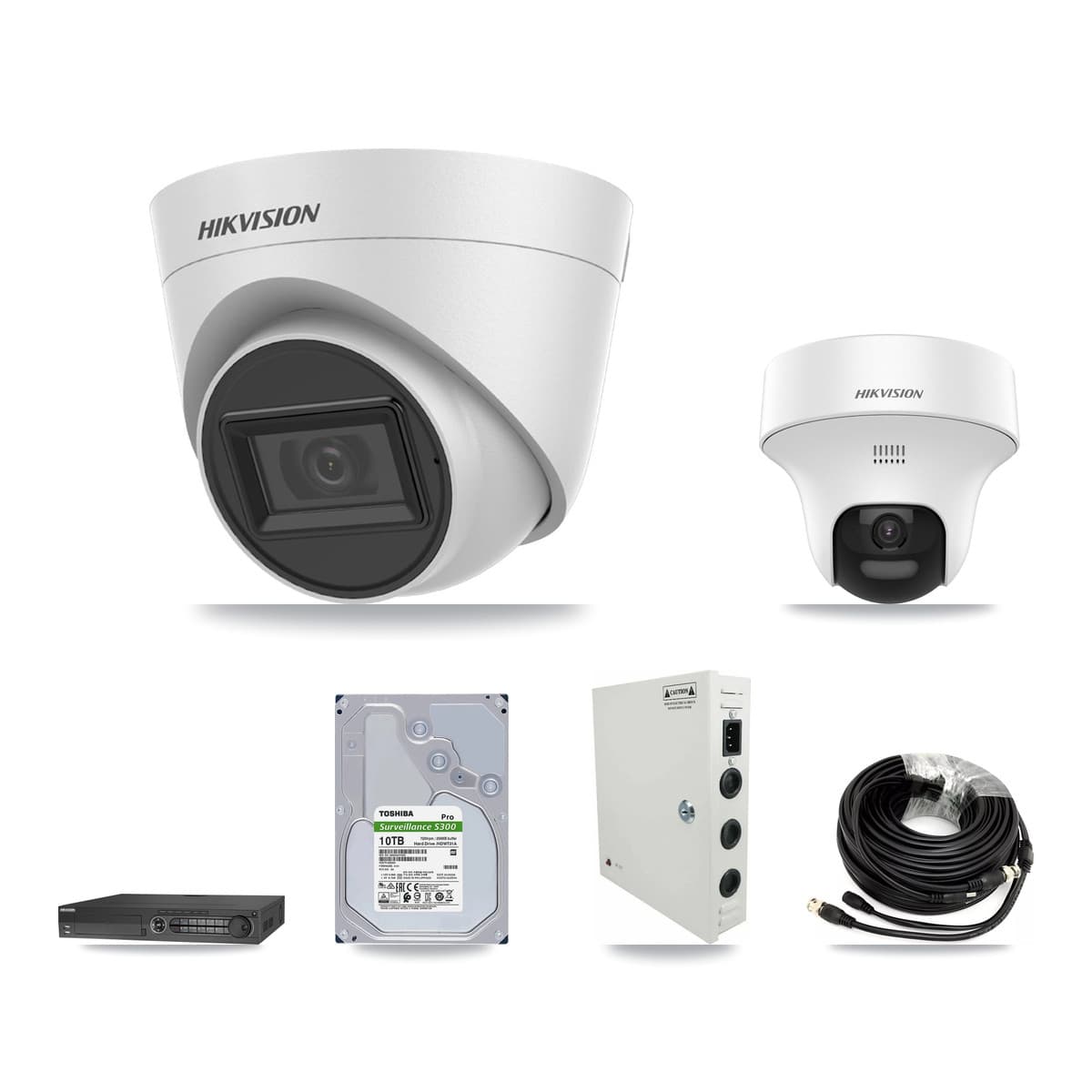 Hikvision 32-Channel 5MP CCTV Kit — 1 DS-2CE70K0T + 22 DS-2CE78H0T Turret Cameras + 3× 10TB Recording
