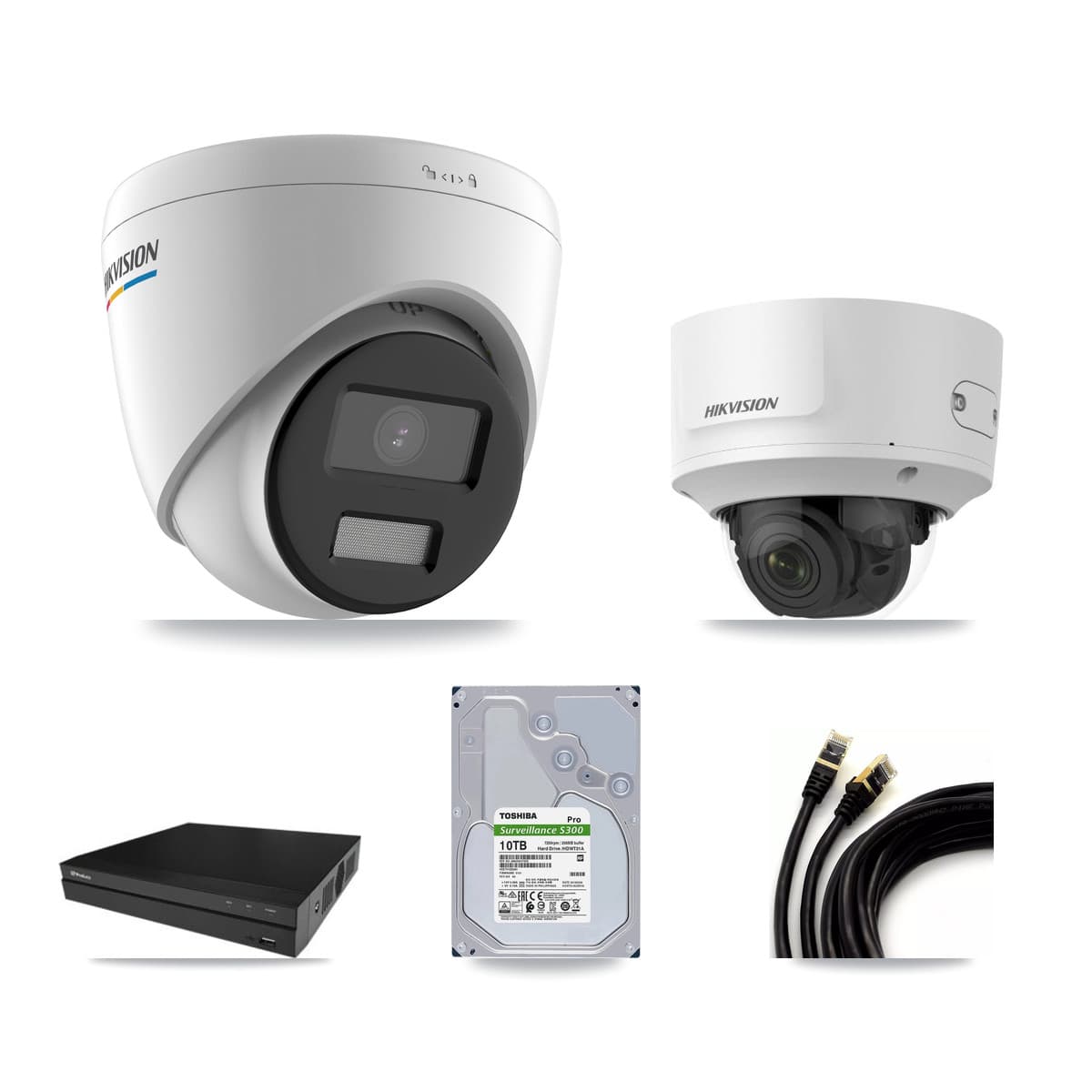 Hikvision & Prolux 16-Channel 2MP CCTV Kit — 15 Turret + 1 Dome Cameras + 10TB Recording