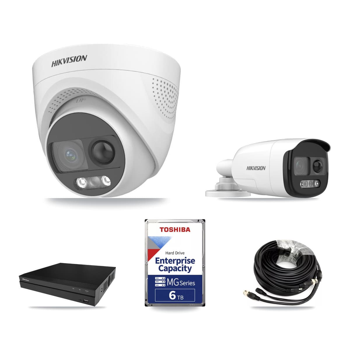 Hikvision & Prolux 8-Channel 5MP CCTV Kit — 1 Bullet + 4 Turret Cameras + 6TB Recording (PXD-5208AN Recorder) - Image 1