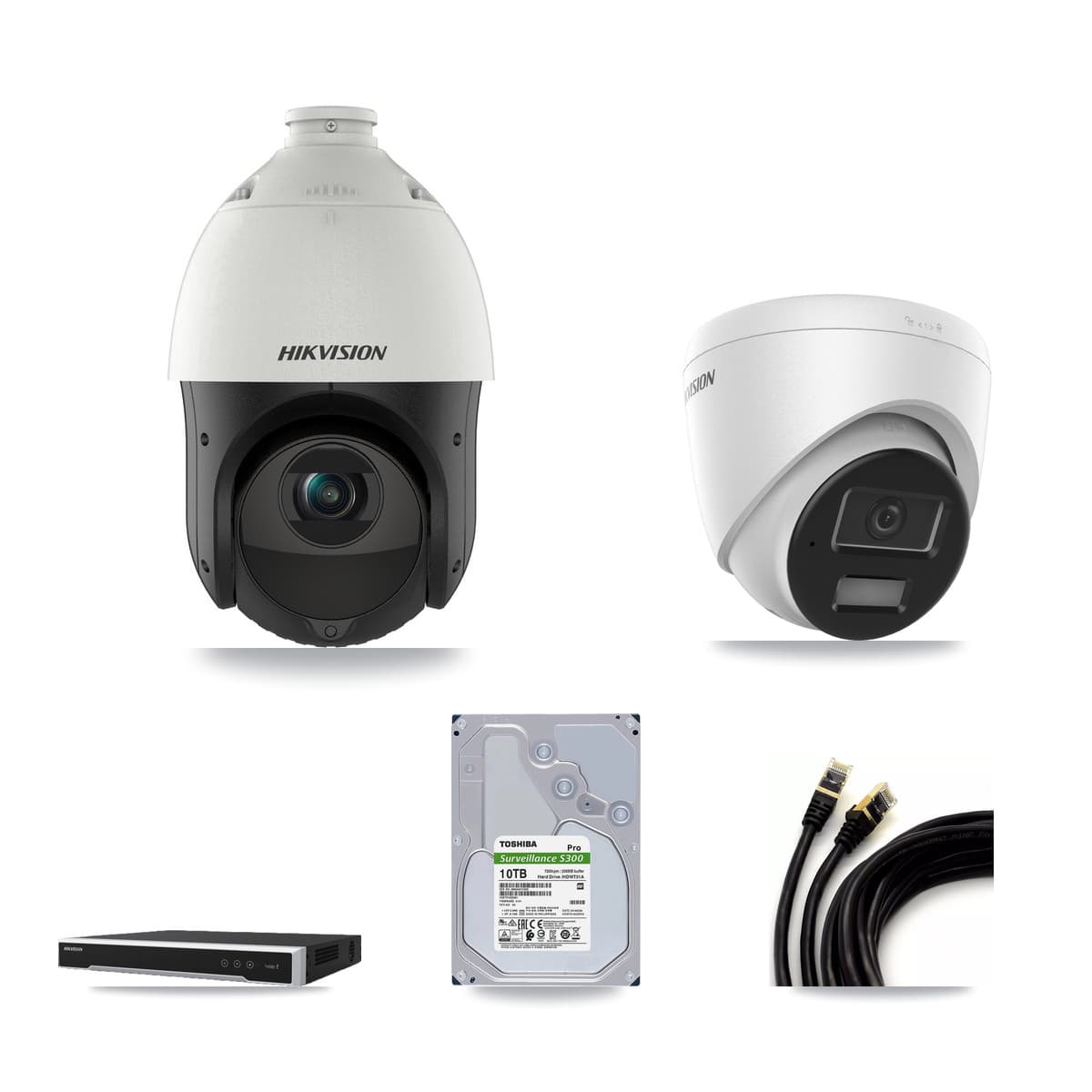 Hikvision 16-Channel 4MP CCTV Kit — 4 Turret + 10 PTZ Cameras + 2× 10TB Recording - Image 1