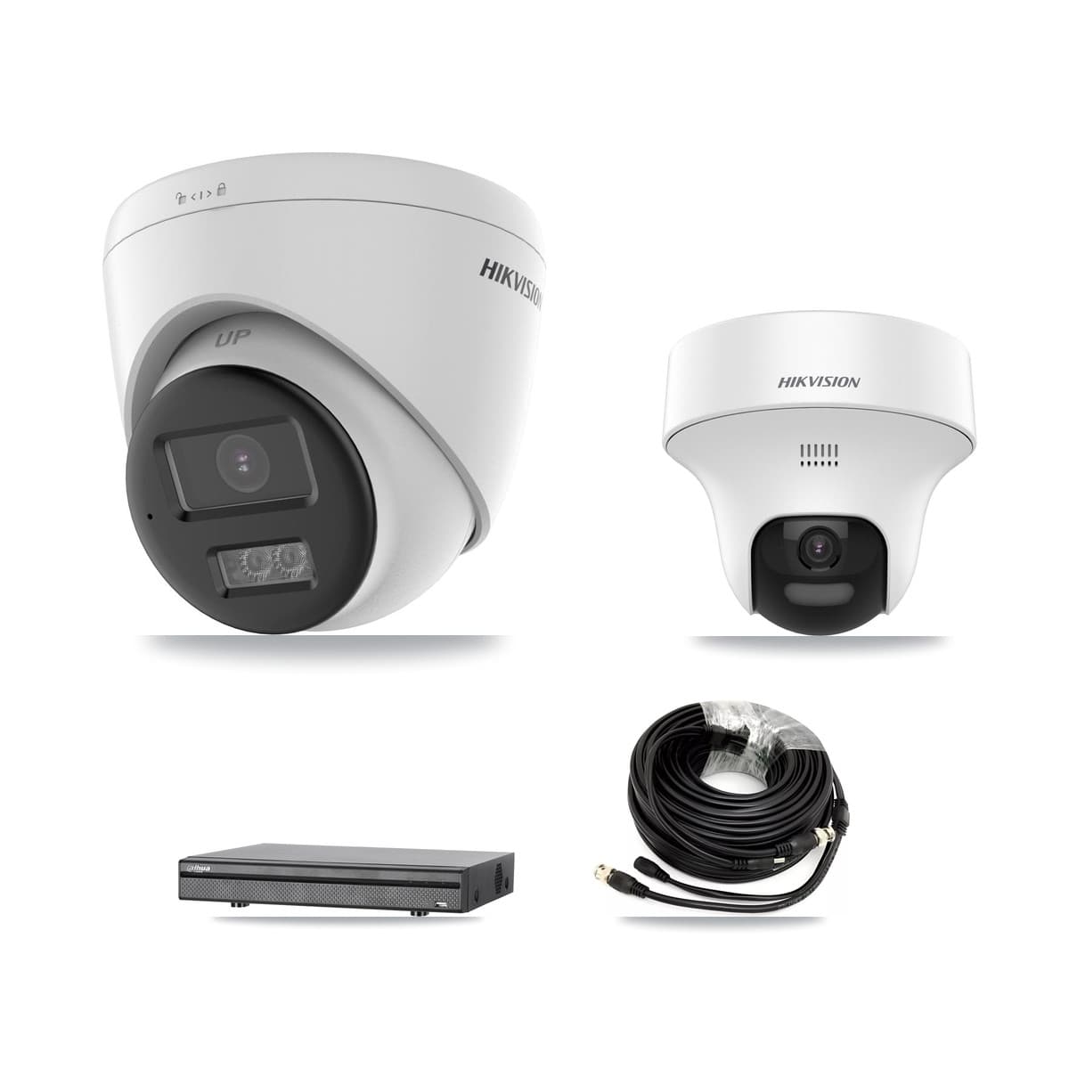 Hikvision & Dahua 8-Channel 5MP CCTV Kit — 2 DS-2CE70K0T + 4 DS-2CE78K0T Turret Cameras + 8TB Recording - Image 1