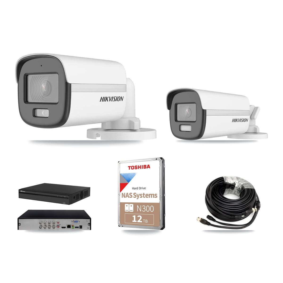Hikvision & Prolux 8-Channel 5MP – 4K CCTV Kit — 5 5MP + 2 4K Bullet Cameras + 12TB Recording - Image 1