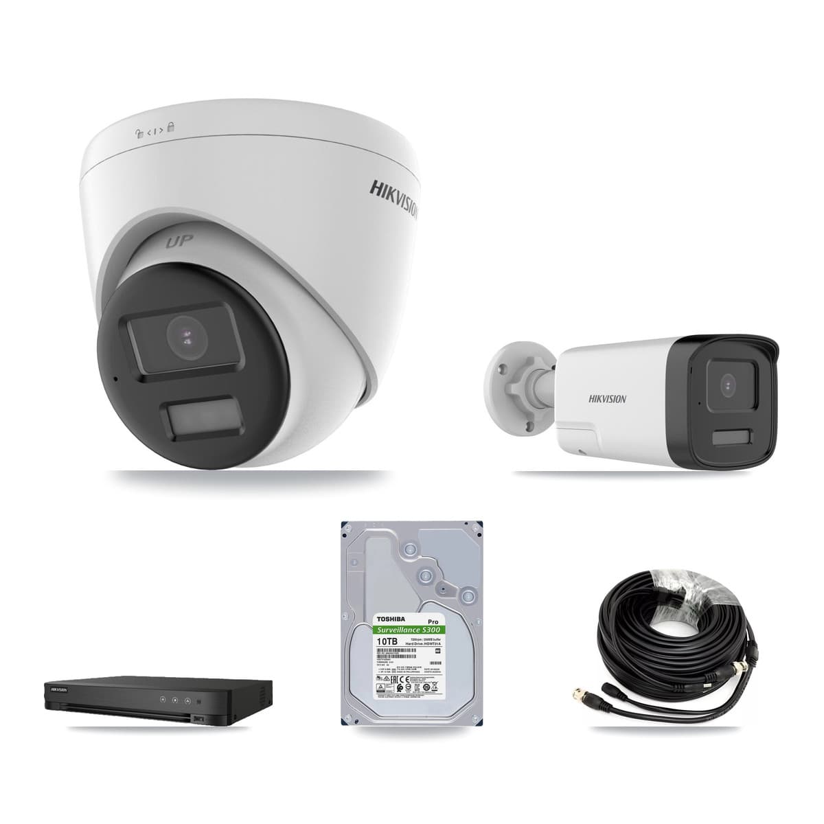 Hikvision 8-Channel 5MP – 4K CCTV Kit — 2 DS-2CE17K0T 5MP Bullet + 6 DS-2CE78U0T 4K Turret Cameras + 10TB Recording - Image 1