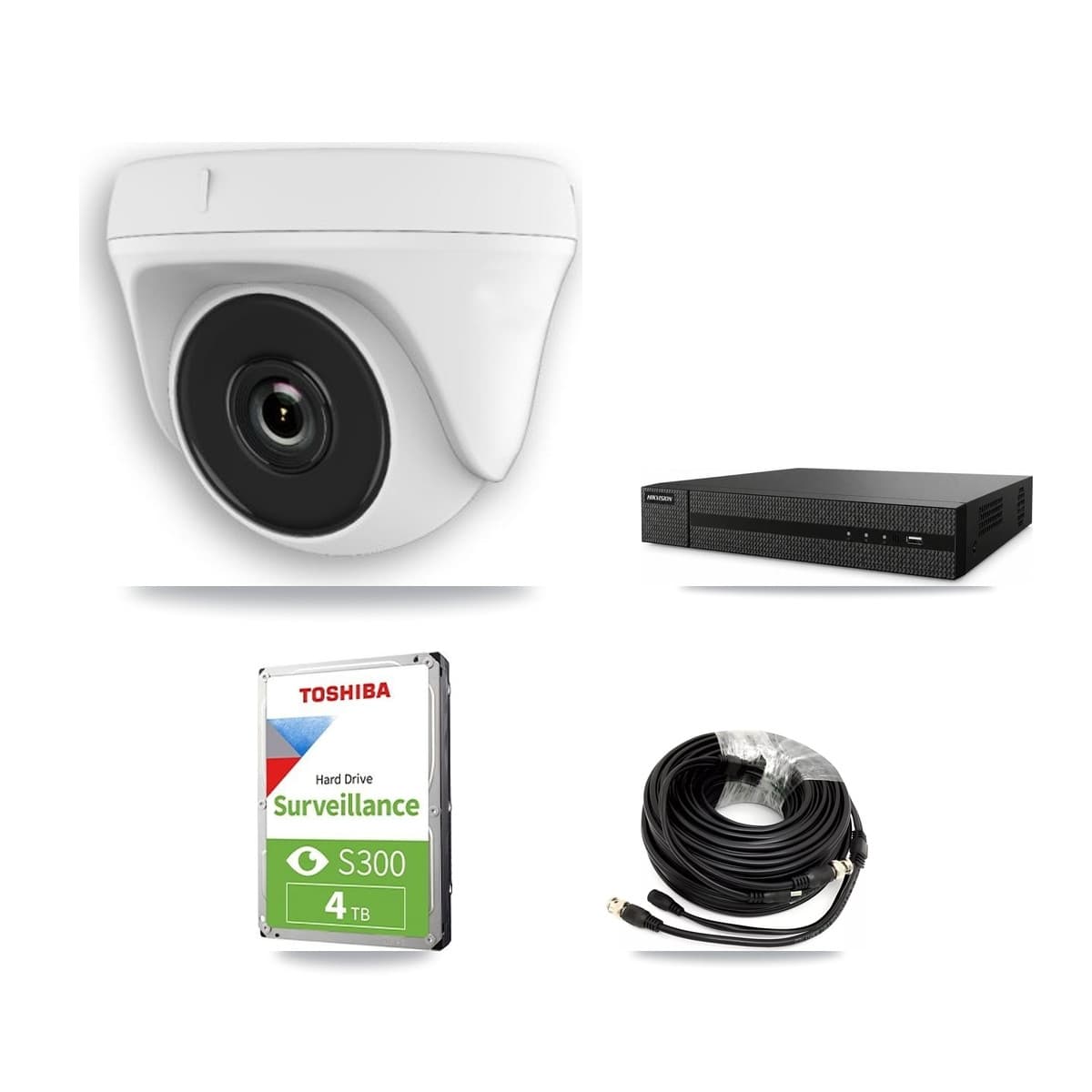 8-Channel 2MP CCTV Kit — 4 White Dome Cameras + 4TB Recording (DVR-8CH Recorder)