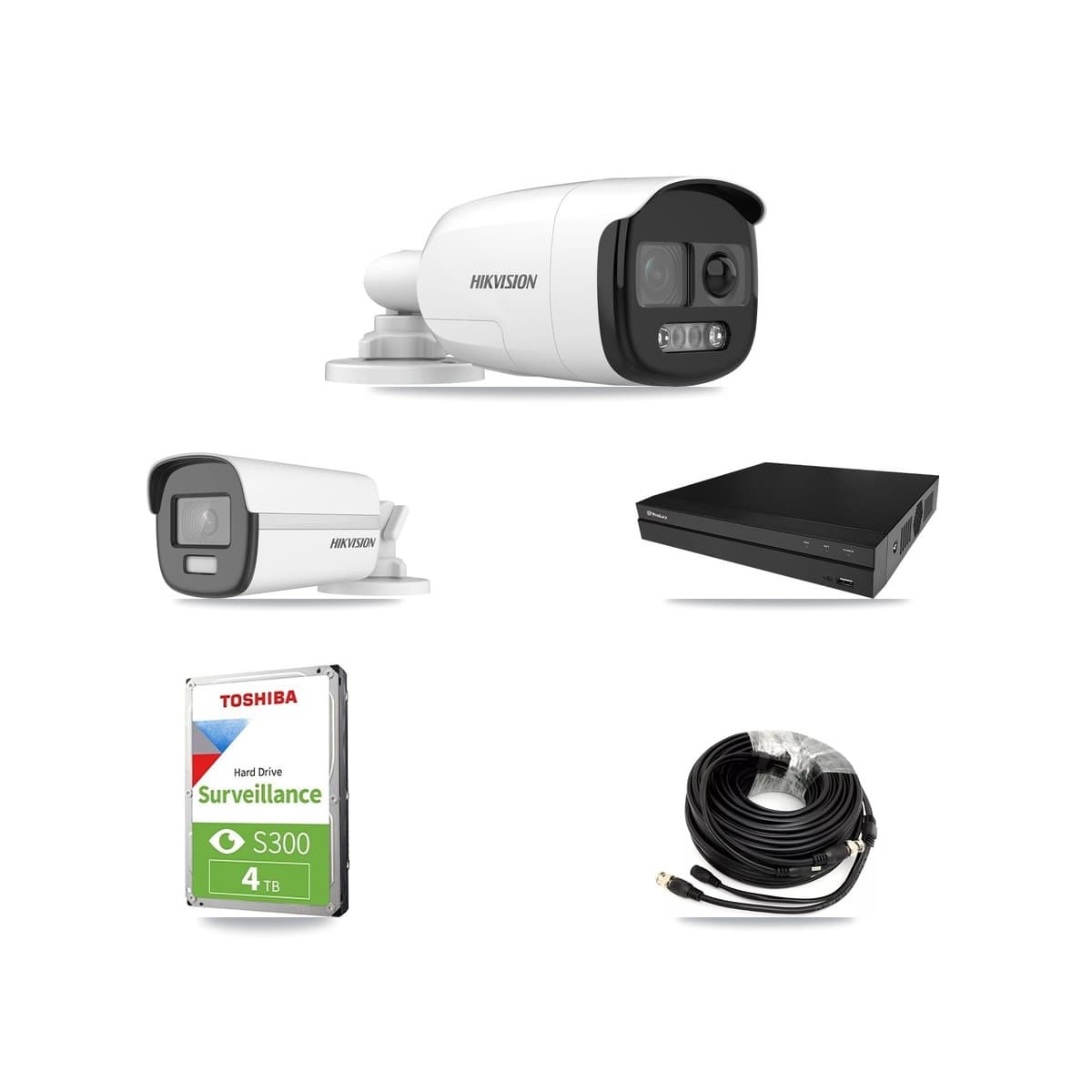 Hikvision & Prolux 8-Channel 5MP – 4K CCTV Kit — 1 5MP + 1 4K Bullet Cameras + 4TB Recording (PXD-5208AN Recorder) - Image 1
